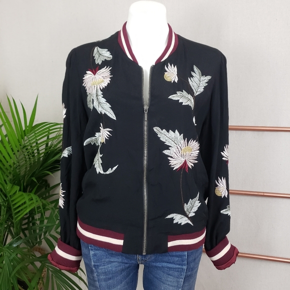 Anthropologie Jackets & Blazers - Anthropologie Elevenses Embroidered Bomber/Varsity
